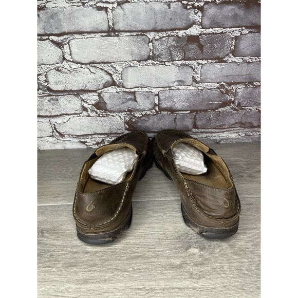 OluKai Moloa Brown Leather Slip On Beach Loafers Casual Shoes Men Sz 8M US/41EU main image 12